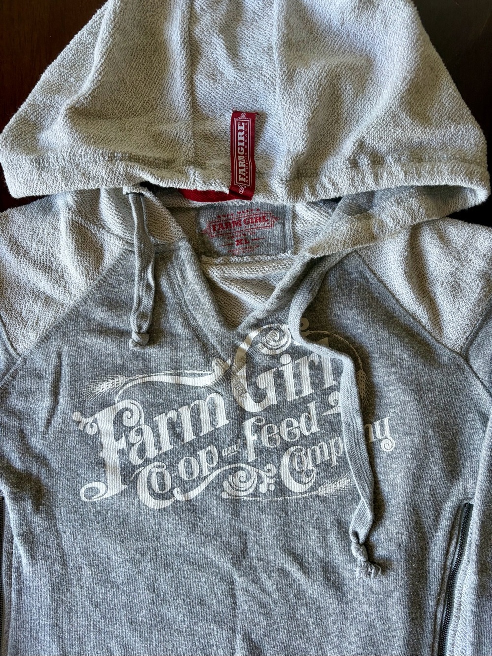 Farm Girl Hooded Sweatshirt - Women's Crew/Scoop Neck Size XL